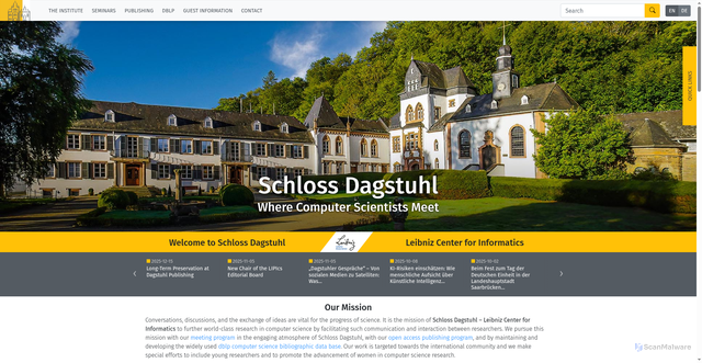 Security scan screenshot of https://www.dagstuhl.de/