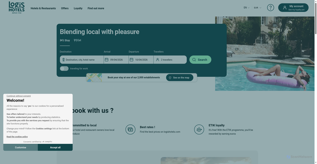 Security scan screenshot of https://www.logishotels.com