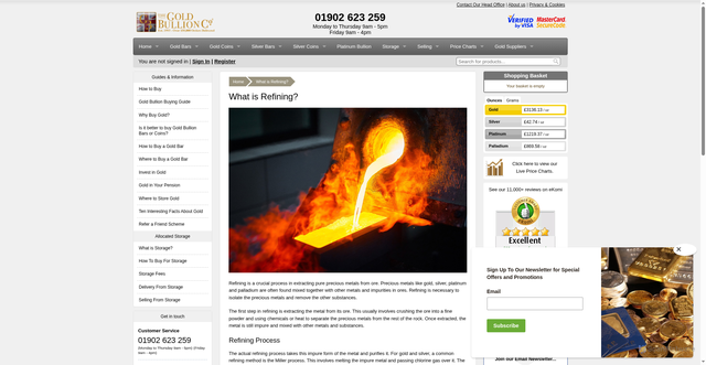 Security scan screenshot of https://www.thegoldbullion.co.uk/what-is-refining/