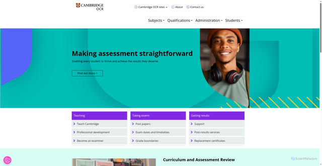 Security scan screenshot of https://www.ocr.org.uk/