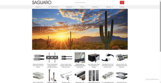 Security scan screenshot of https://saguaroab.se/