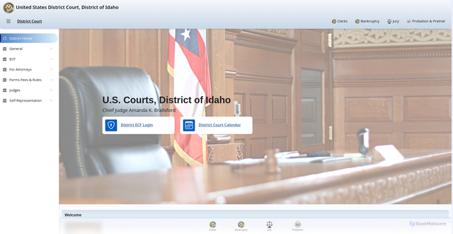Security scan screenshot of https://idd.uscourts.gov