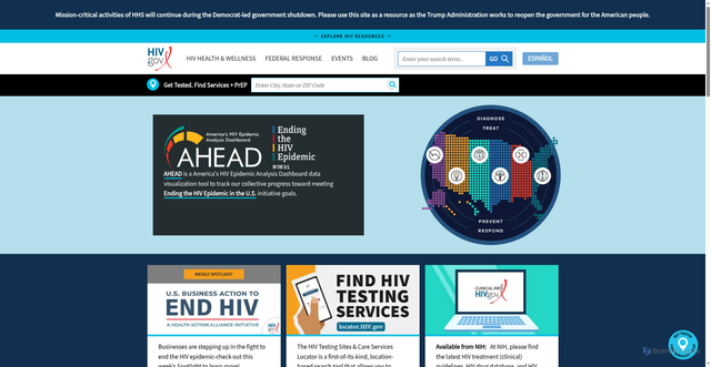 Security scan screenshot of https://www.hiv.gov/