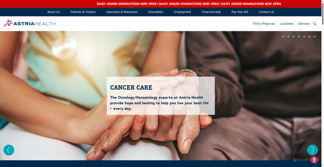 Security scan screenshot of https://astria.health