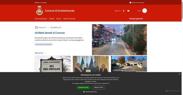 Security scan screenshot of https://www.comune.grottaminarda.av.it/it
