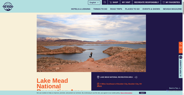 Security scan screenshot of https://travelnevada.com/parks-recreational-areas/lake-mead-national-recreation-area/