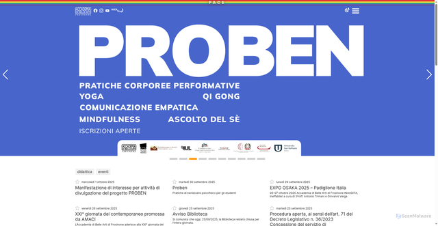 Security scan screenshot of https://www.accademiabellearti.fr.it/