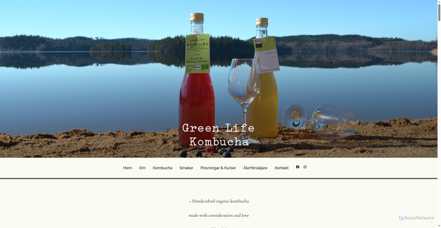 Security scan screenshot of https://greenlifekombucha.se