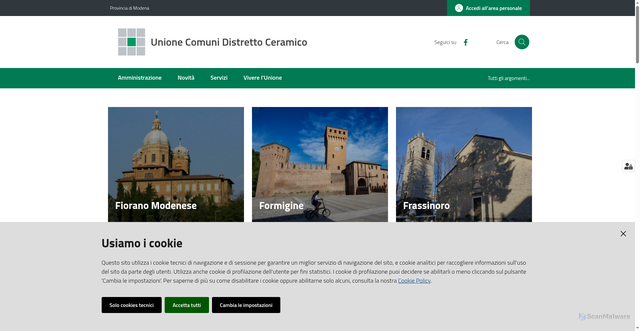 Security scan screenshot of https://www.distrettoceramico.mo.it/