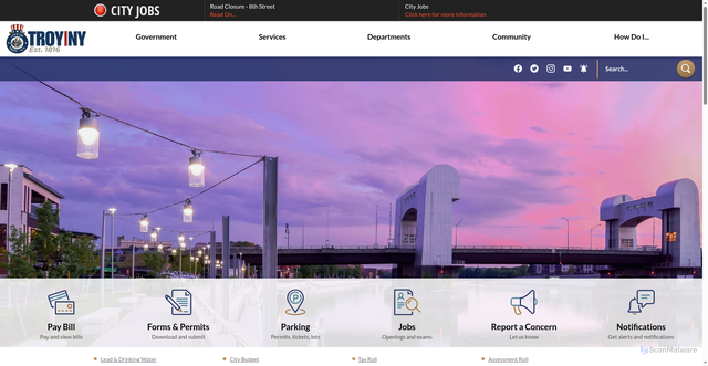 Security scan screenshot of https://troyny.gov/