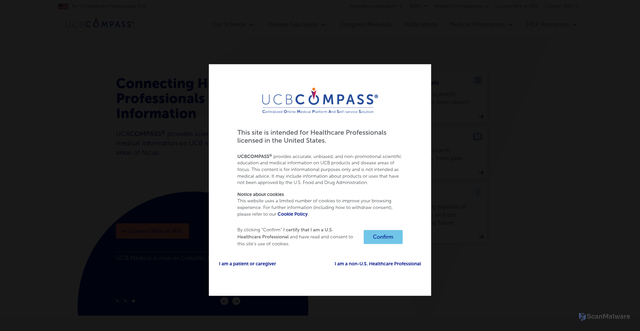 Security scan screenshot of https://www.scientific.ucbvirtualbooth.com