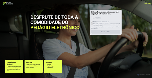 Security scan screenshot of https://pedagio-eletronic.vercel.app/inicio