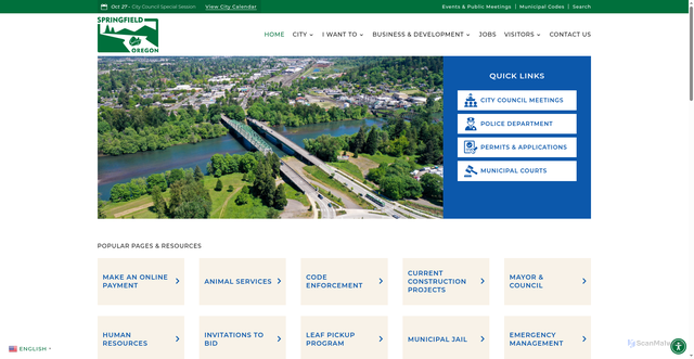 Security scan screenshot of https://springfield-or.gov/