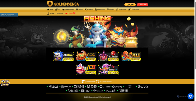 Security scan screenshot of https://29goldensensa.com/desktop/game/fishing/kagaming