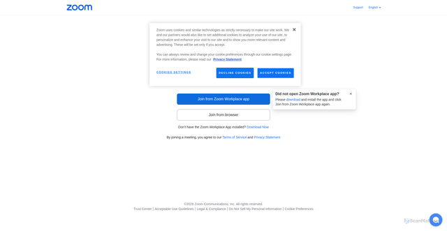 Security scan screenshot of https://gu-se.zoom.us/j/2930839207