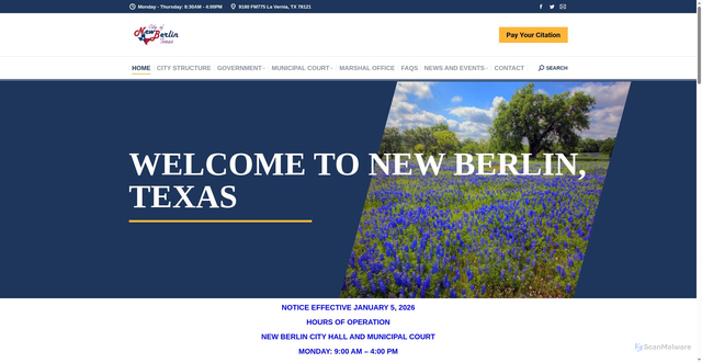 Security scan screenshot of https://newberlintx.gov/