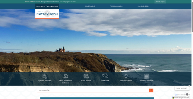 Security scan screenshot of https://newshorehamri.gov/