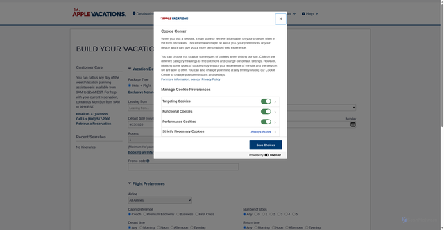 Security scan screenshot of https://book.applevacations.com