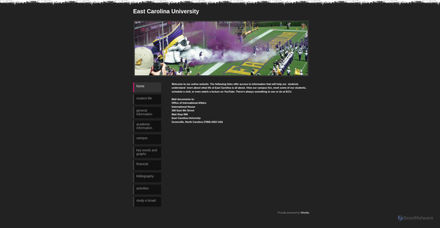 Security scan screenshot of https://eastcarolinauniversity1.weebly.com/