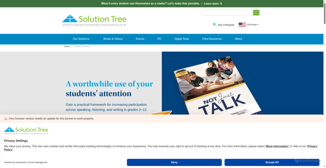 Security scan screenshot of https://solutiontree.com