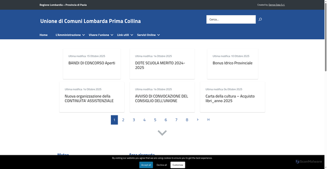 Security scan screenshot of https://www.primacollina.it/