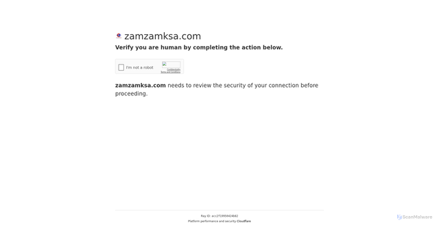 Security scan screenshot of https://zamzamksa.com