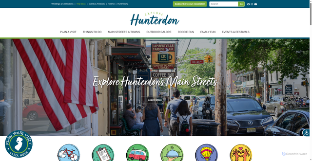 Security scan screenshot of https://explorehunterdonnj.com/