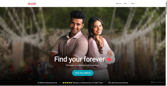 Security scan screenshot of https://shaadi.com