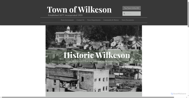 Security scan screenshot of https://www.townofwilkeson.com/