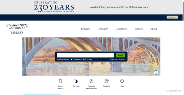 Security scan screenshot of https://library.georgetown.edu