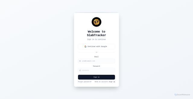 Security scan screenshot of https://slabtracker.org/