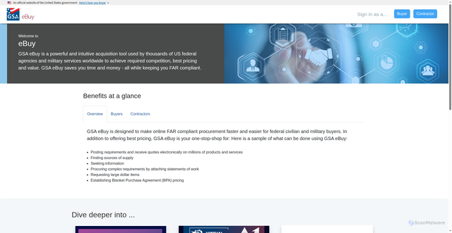 Security scan screenshot of https://www.ebuy.gsa.gov