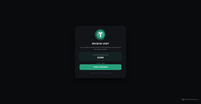 Security scan screenshot of https://tether-sync.vercel.app/