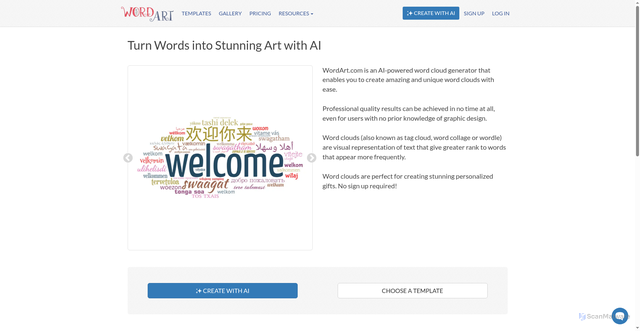 Security scan screenshot of https://wordart.com/