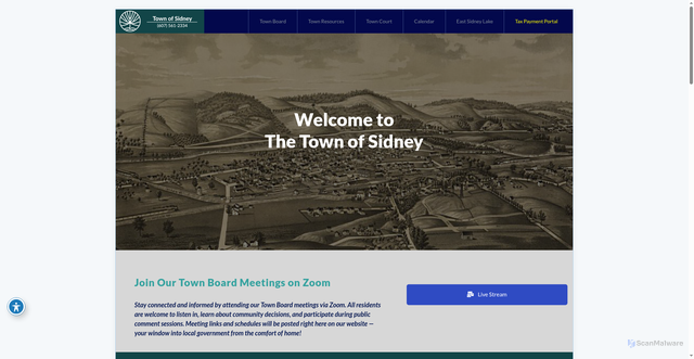 Security scan screenshot of https://townofsidneyny.gov/