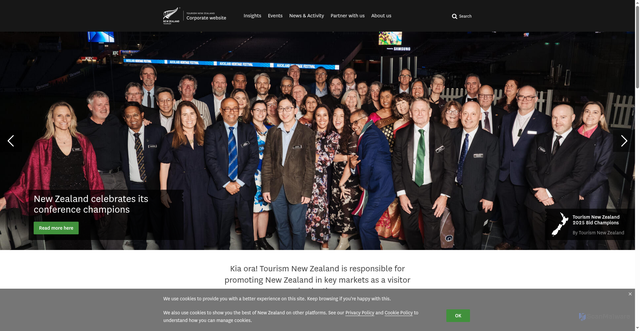 Security scan screenshot of https://www.tourismnewzealand.com/