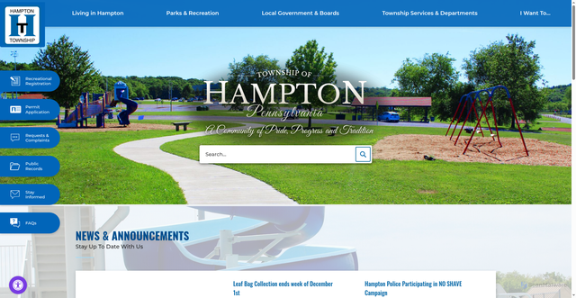 Security scan screenshot of https://www.hampton-pa.org/