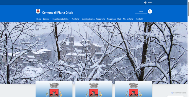 Security scan screenshot of https://www.comune.pianacrixia.sv.it