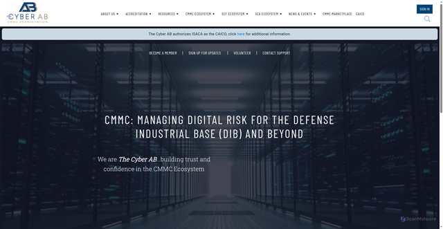 Security scan screenshot of https://cyberab.org