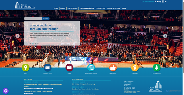 Security scan screenshot of https://champaignil.gov/