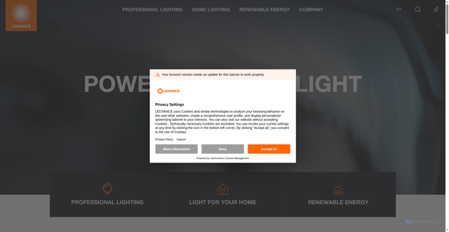 Security scan screenshot of https://ledvance.com