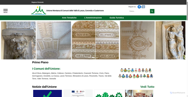 Security scan screenshot of https://www.unionemontanavlcc.it/