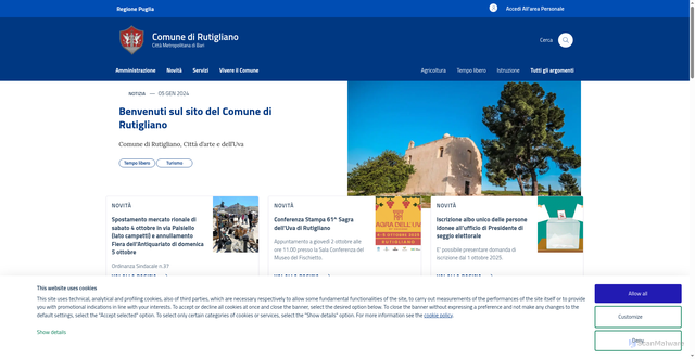 Security scan screenshot of https://www.comune.rutigliano.ba.it/