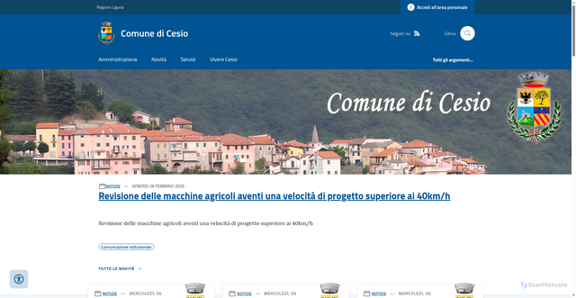 Security scan screenshot of https://www.comune.cesio.im.it/