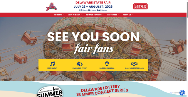Security scan screenshot of https://www.delawarestatefair.com/