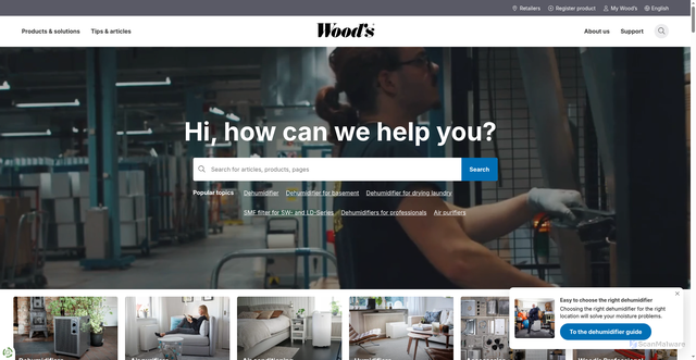 Security scan screenshot of https://woods.se