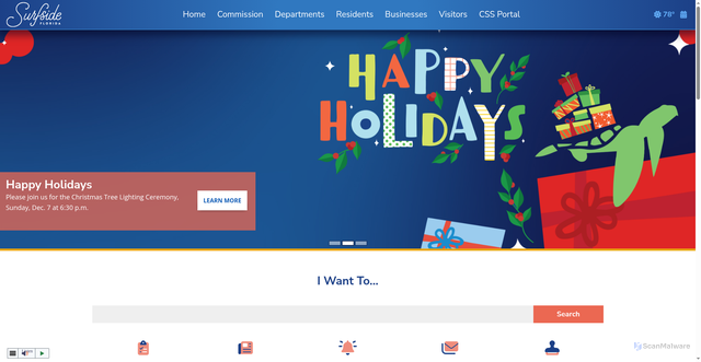 Security scan screenshot of https://www.townofsurfsidefl.gov/