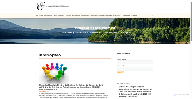Security scan screenshot of https://www.chimicifisiciinterprover.it/