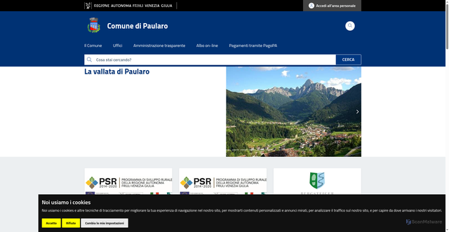 Security scan screenshot of https://www.comune.paularo.ud.it/