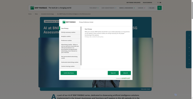 Security scan screenshot of https://group.bnpparibas/en/news/ai-at-bnp-paribas-4-artificial-intelligence-in-the-esg-assessment